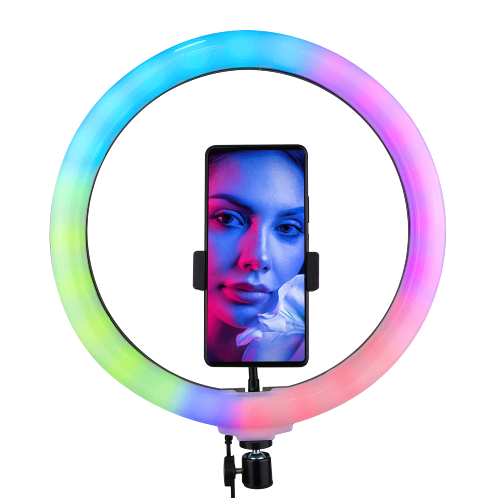 ARO DE LUZ 33 CMS RGB + TRIPODE 2.1MTRS