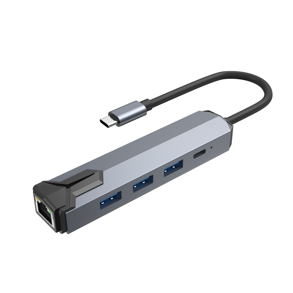 ADAPTADOR TIPO C A USB 3.0 X3 + RJ45 +